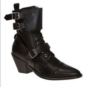 🖤All Saints Alix Double Buckle Black Ankle Boot!!